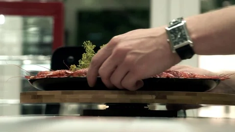 Boiled crawfish on the plate on table Stock Footage 114122285