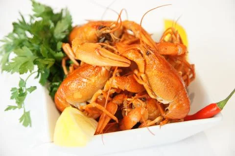 Boiled crayfish Stock Photos