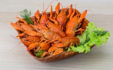 Boiled crayfish Stock Photos