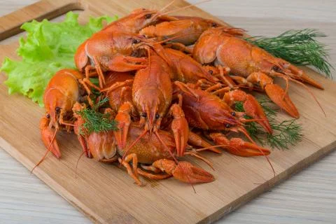 Boiled crayfish Stock Photos