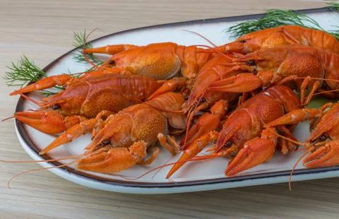 Boiled crayfish Stock Photos
