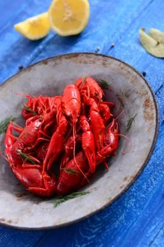 Boiled crayfish Stock Photos