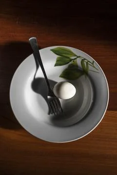 Boiled edd in the plate Stock Photos