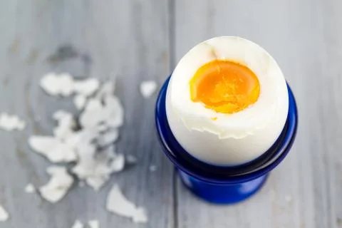 Boiled egg and egg shell Stock Photos