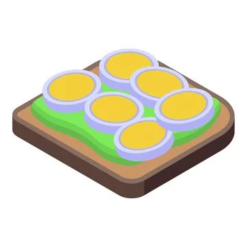 Boiled egg avocado toast icon isometric vector. Bread food Illustrazione stock