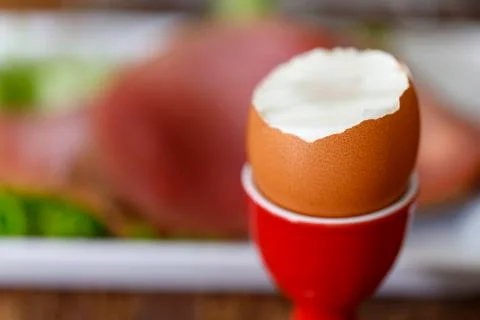 Boiled egg for breakfast Foto stock