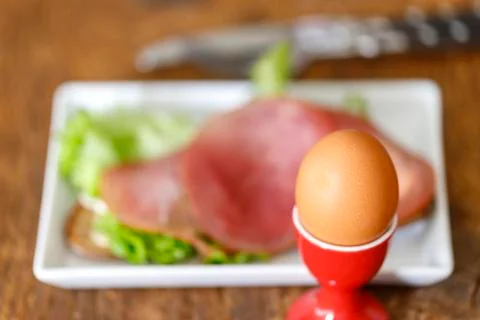 Boiled egg for breakfast Stock Photos