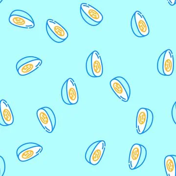 Boiled egg chicken vector seamless pattern Stock Illustration
