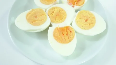 Boiled Egg Close Up Video stock 91672744