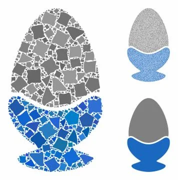Boiled egg Composition Icon of Trembly Pieces 스톡 일러스트