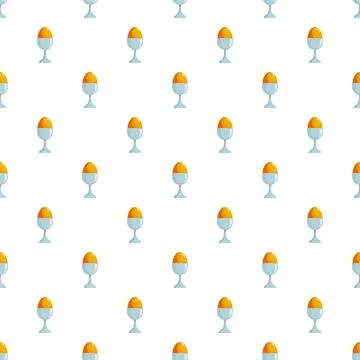 Boiled egg in cup seamless pattern background Stock Illustration
