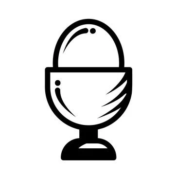 Boiled egg in cup vector icon illustration Stock Illustration