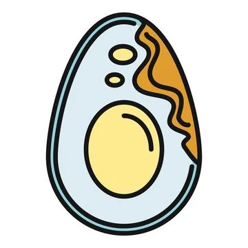Boiled egg cut in half with yolk Stock Illustration