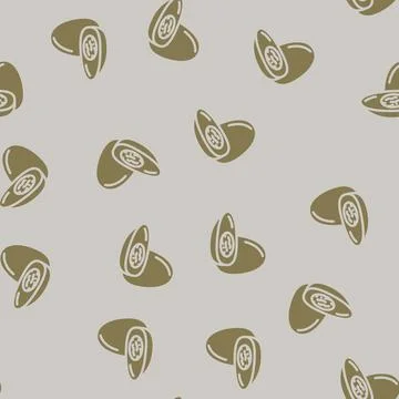 Boiled egg cut hen glyph vector seamless pattern Stock Illustration