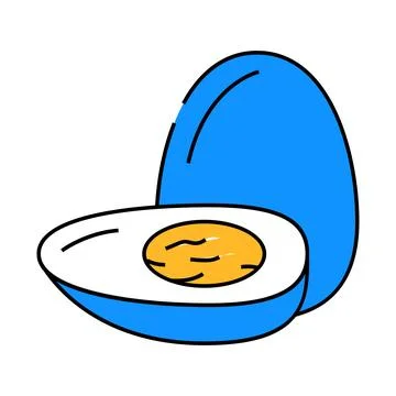 Boiled egg cut hen icon color illustration Stock Illustration