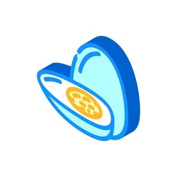 Boiled egg cut hen isometric icon vector illustration Stock Illustration
