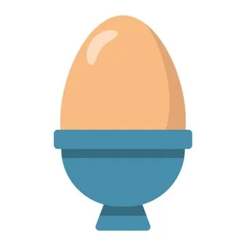 Boiled egg in eggcup flat icon, food and drink Stock Illustration