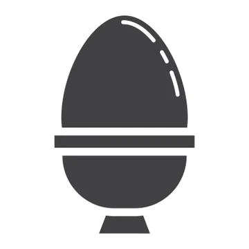 Boiled egg in eggcup glyph icon, food and drink Stock Illustration