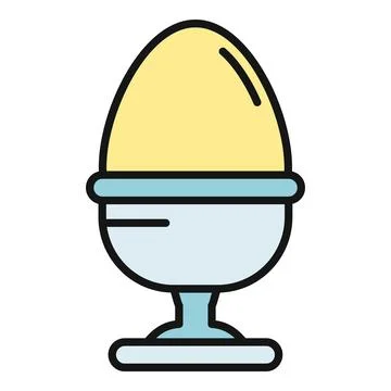 Boiled egg in eggcup illustration for breakfast icon Stock Illustration