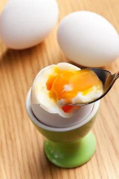 Boiled egg in eggcup Foto stock