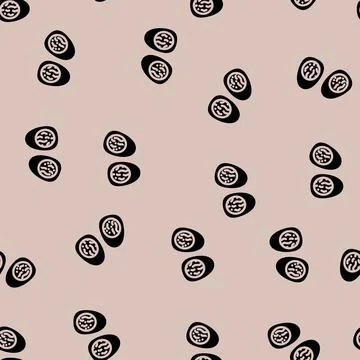 Boiled egg food glyph vector seamless pattern Stock Illustration