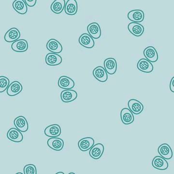 Boiled egg food line vector seamless pattern Stock Illustration