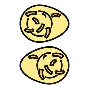 Boiled egg halves with egg yolk filling Stock Illustration