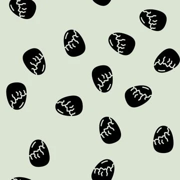 Boiled egg healthy glyph vector seamless pattern Stock Illustration