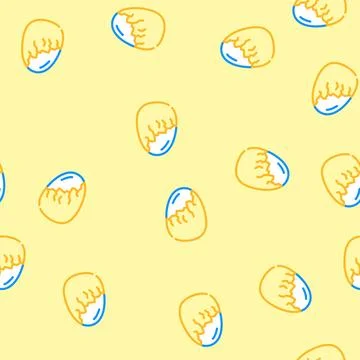 Boiled egg healthy vector seamless pattern Stock Illustration