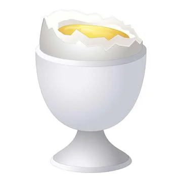 Boiled egg icon cartoon vector. Broken eggshell Stock Illustration