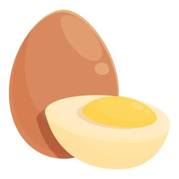 Boiled egg icon cartoon vector. Chicken egg Stock Illustration