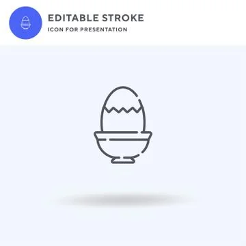 Boiled Egg icon vector, filled flat sign, solid pictogram isolated on white,  Stock Illustration