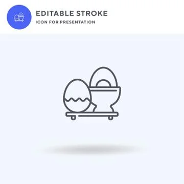 Boiled Egg icon vector, filled flat sign, solid pictogram isolated on white Stock Illustration