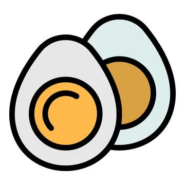 Boiled egg icon vector flat 库存插图
