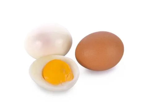Boiled egg isolated on white background Stock Photos