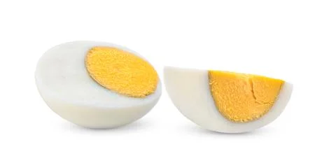 Boiled egg isolated on white background Stock Photos