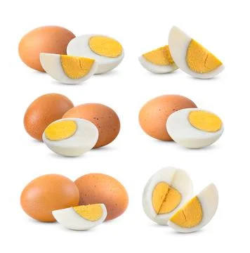 Boiled egg isolated on white background Stock Photos