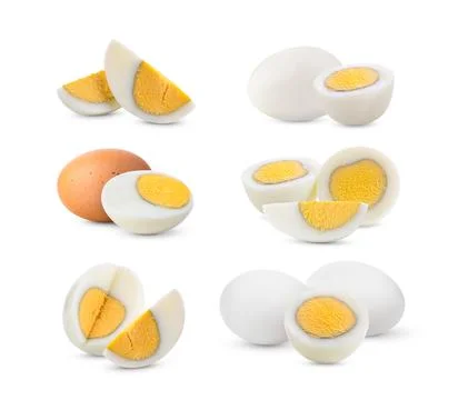 Boiled egg isolated on white background Stock Photos