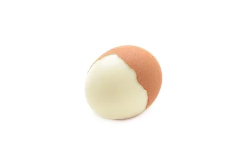 Boiled egg isolated on white background Stock Photos