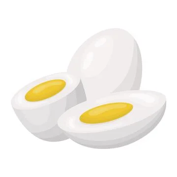 Boiled egg peeled from the shell. illustration on a white background Stock Illustration