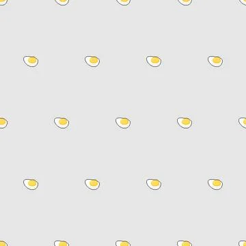 Boiled egg pixel art pattern seamless. Half an egg 8 bit background. pixelate 스톡 일러스트