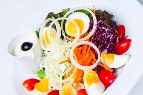 Boiled egg salad Stock Photos