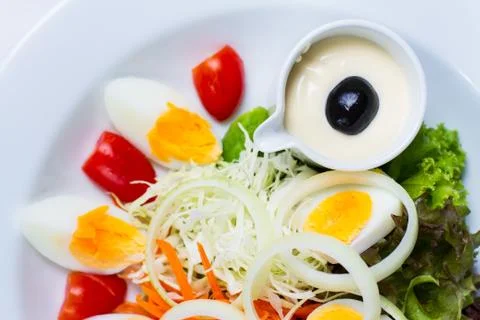 Boiled egg salad Stock Photos