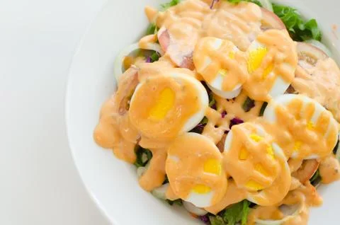 Boiled egg salad Stock Photos