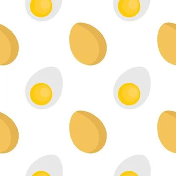 Boiled egg seamless pattern Stock Illustration