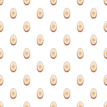 Boiled egg slices creating a seamless food pattern Stockillustratie