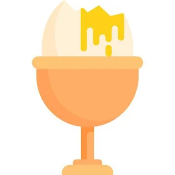 Boiled egg on stand vector flat icon isolated 스톡 일러스트