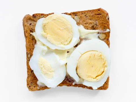 Boiled egg toast Stock Photos
