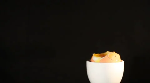 Boiled egg with toasted bread soldiers Stock Footage 885862