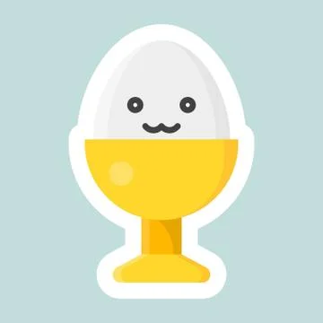Boiled egg vector icon, Easter and spring flat sticker Illustrazione stock